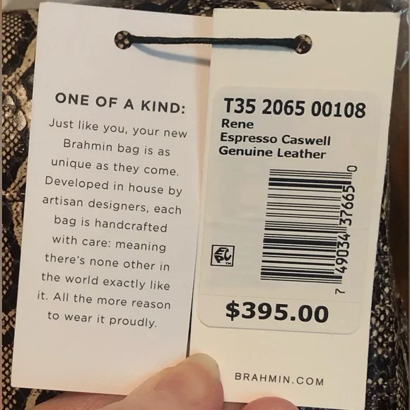 NWT-Brahmin-Rene-Expresso Caswell Satchel-Non Melbourne Croc-Mini Python-$395 - Picture 11 of 16